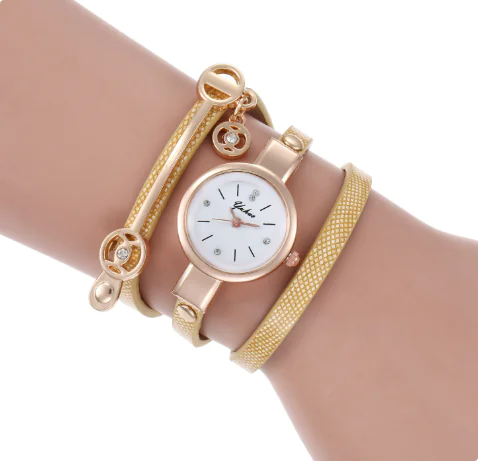 3-Piece Bracelet and Quartz Watch Set for Women