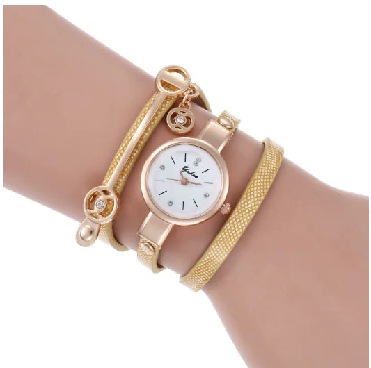 3-Piece Bracelet and Quartz Watch Set for Women